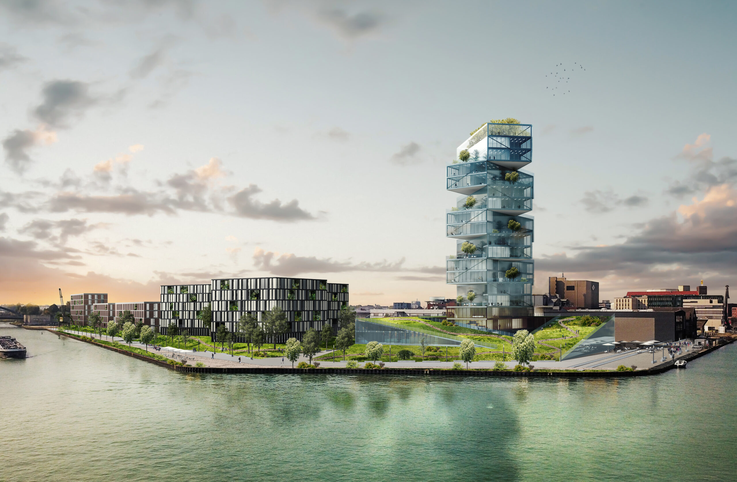 Vorstufe Studie Hafenpromenade Gesamtansicht